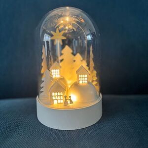 IKEA Strala White LED Snow Globe Dome Village